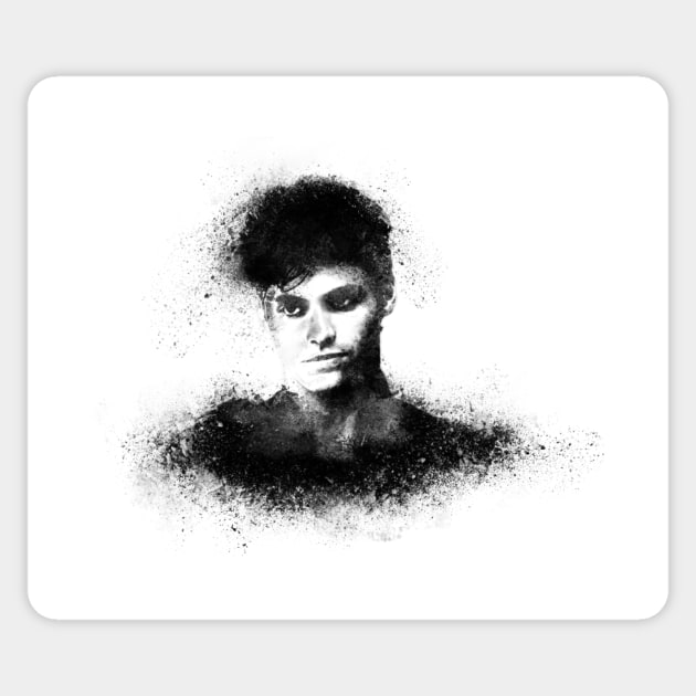 Shadowhunters / The mortal instruments - Alec Lightwood / Matthew Daddario portrait sand explosion black Sticker by Vane22april